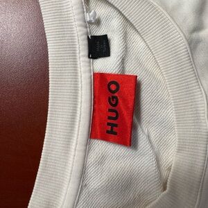 HUGO Ivory Ribbed Knit Top